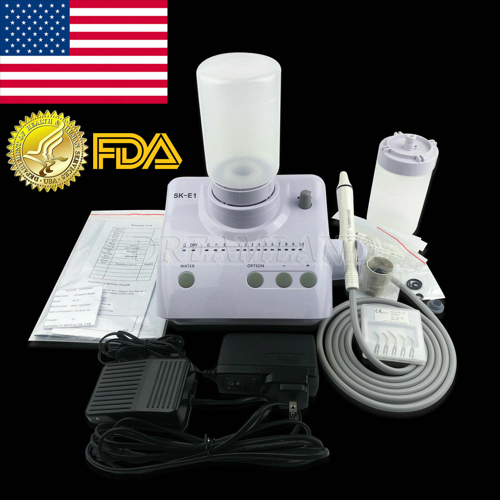 FDA Piezo Dental Scaler Ultrasonic Cleaner Auto Water fit EMS Cavitron SK-E1