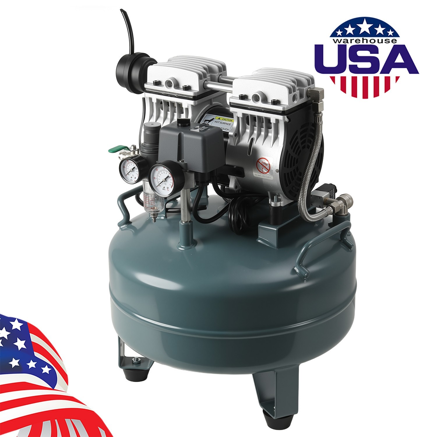 24L/40L Portable Dental Air Compressor Oil Free Silent Air Pump for Dental Use