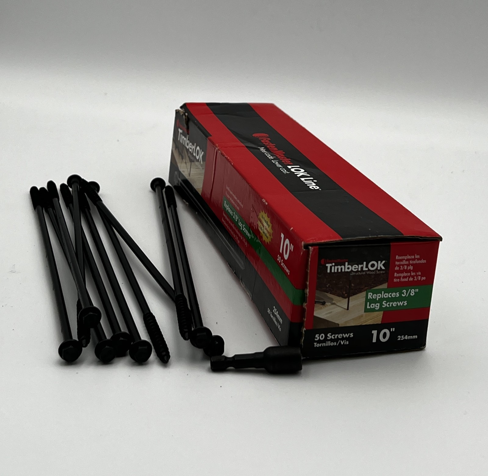 FastenMaster TimberLOK Structural Wood Screws 10″ Wood Screws with Hex Head 50PK