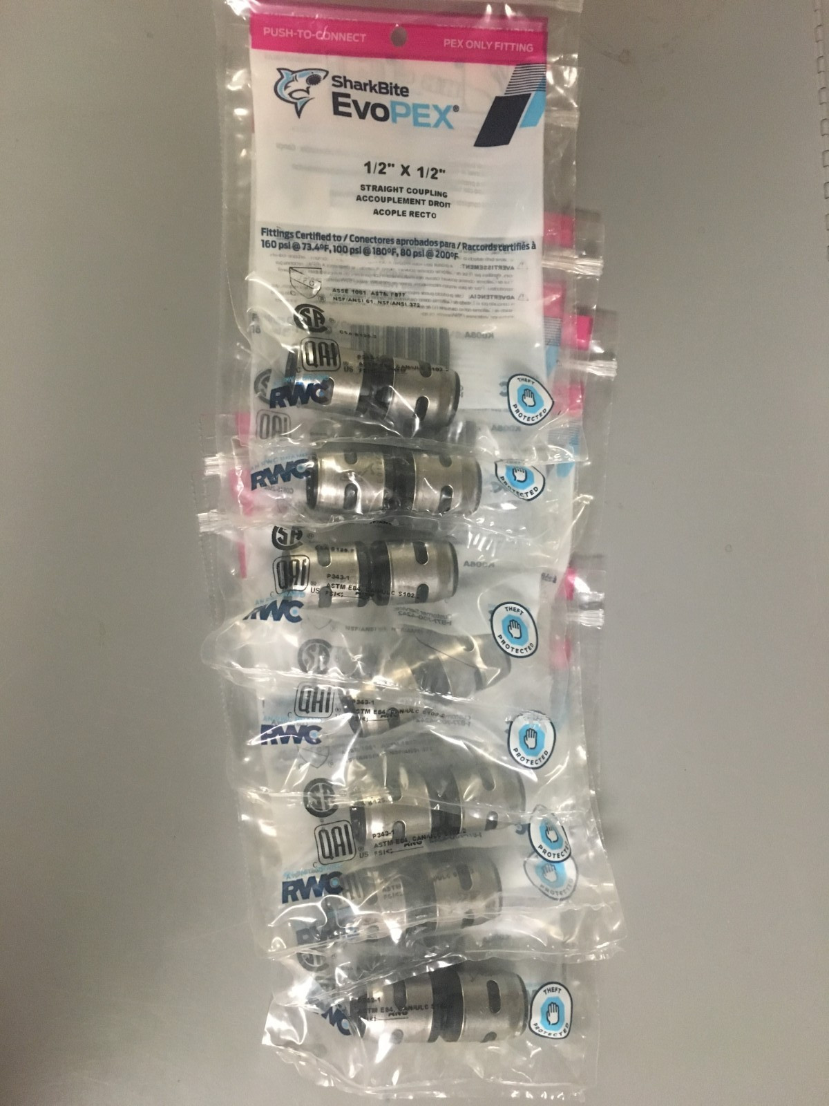 SharkBite EvoPEX 1/2 in. Barb X 1/2 in. D Push Plastic Coupling K008A6 (7 PACK)