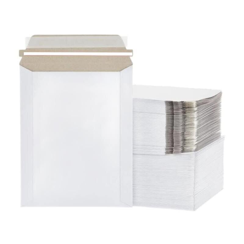 25 – 12.75″ x 15″ White Rigid Stay Flats Self-Seal Cardboard Envelope Mailers