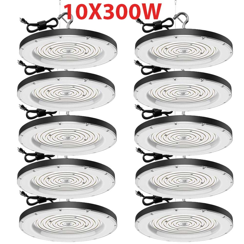 10 Pack 300W UFO LED High Bay Light Industrial Factory Warehouse Shop Commercial