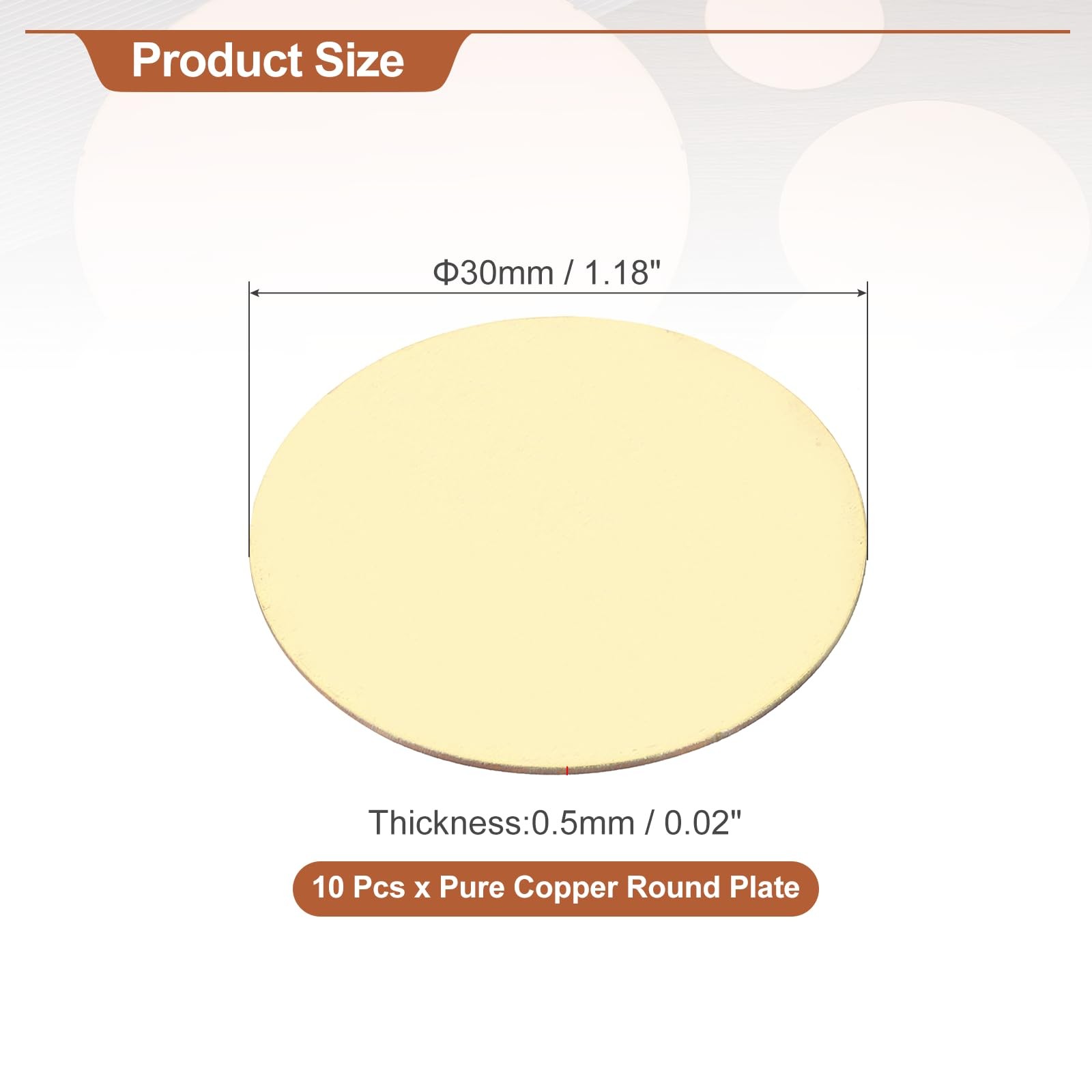 10 Pcs Round Brass Plate, 30mm(1.18″) Dia Pure Copper Sheets,0.5mm H62 Brass …