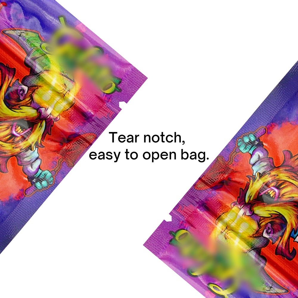 20 Styles Assorted Mix 100 PCS 1G Mylar Bags Holographic Resealable Foil Pouches