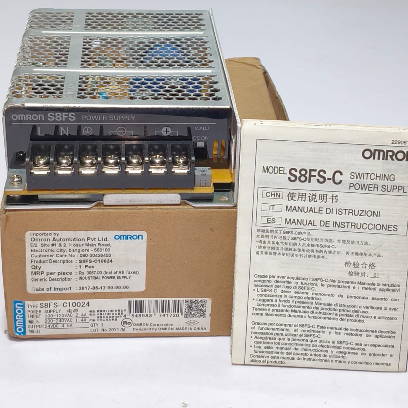 NEW OMRON S8FS 24VDC 4.5A SinglePhase Switch Mode Power Supply Omron S8FS-C10024