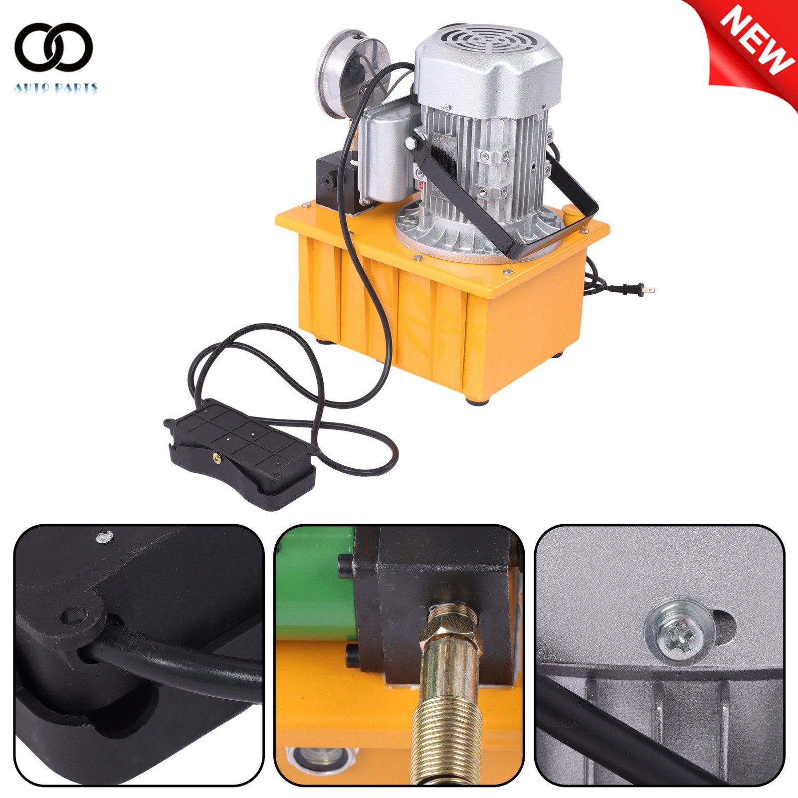 10000 PSI Electric Hydraulic Pump, 750W 110V 8L Capacity for Punching/Bending