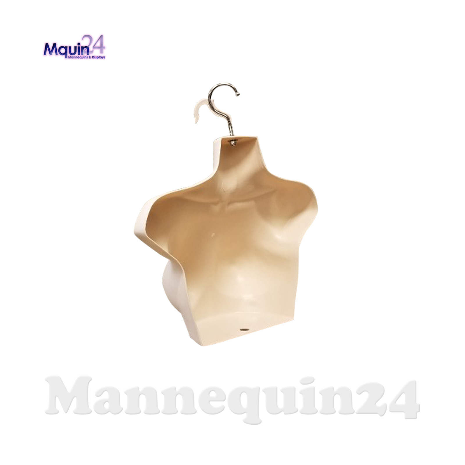 FEMALE CHEST TORSO DRESS FORM with HANGER – FLESH MANNEQUIN
