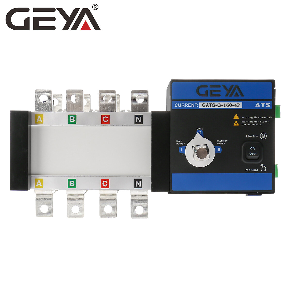 GEYA Industrial Automatic Transfer Switch 160A 4P 110V 220V Grid to AC Generator
