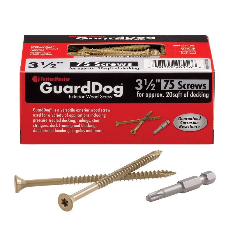 FastenMaster FMGD312-75 GuardDog Tan Exterior Wood Screws #9 x 3-1/2 L in.