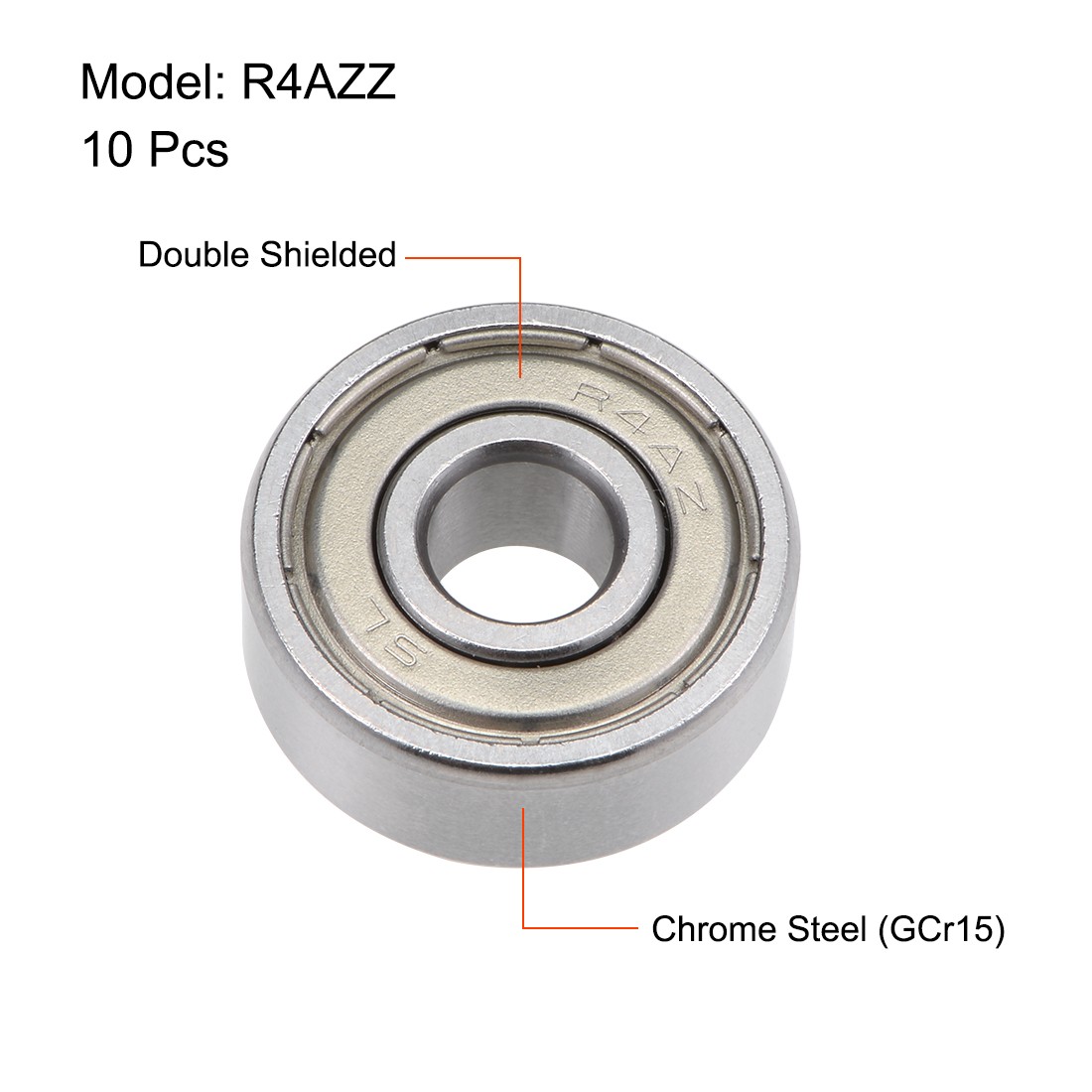10 PCS 1/4″x3/4″x9/32″ Deep Groove Ball Bearing R4AZZ Shielded