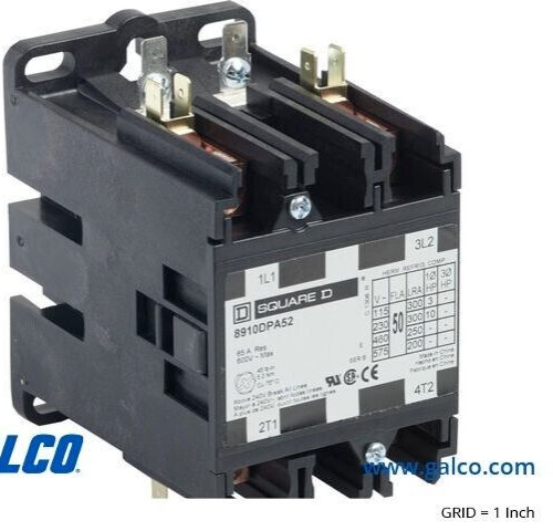 SQUARE D 8910DPA52V14 Definite Purpose Contactor 50 Amp 2 Pole