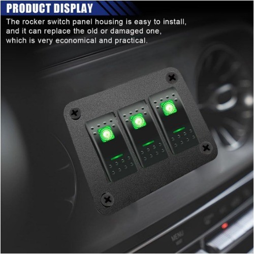 4 Hole Waterproof Rocker Switch Panel with Aluminium Housing Brac Size: 4 Hole