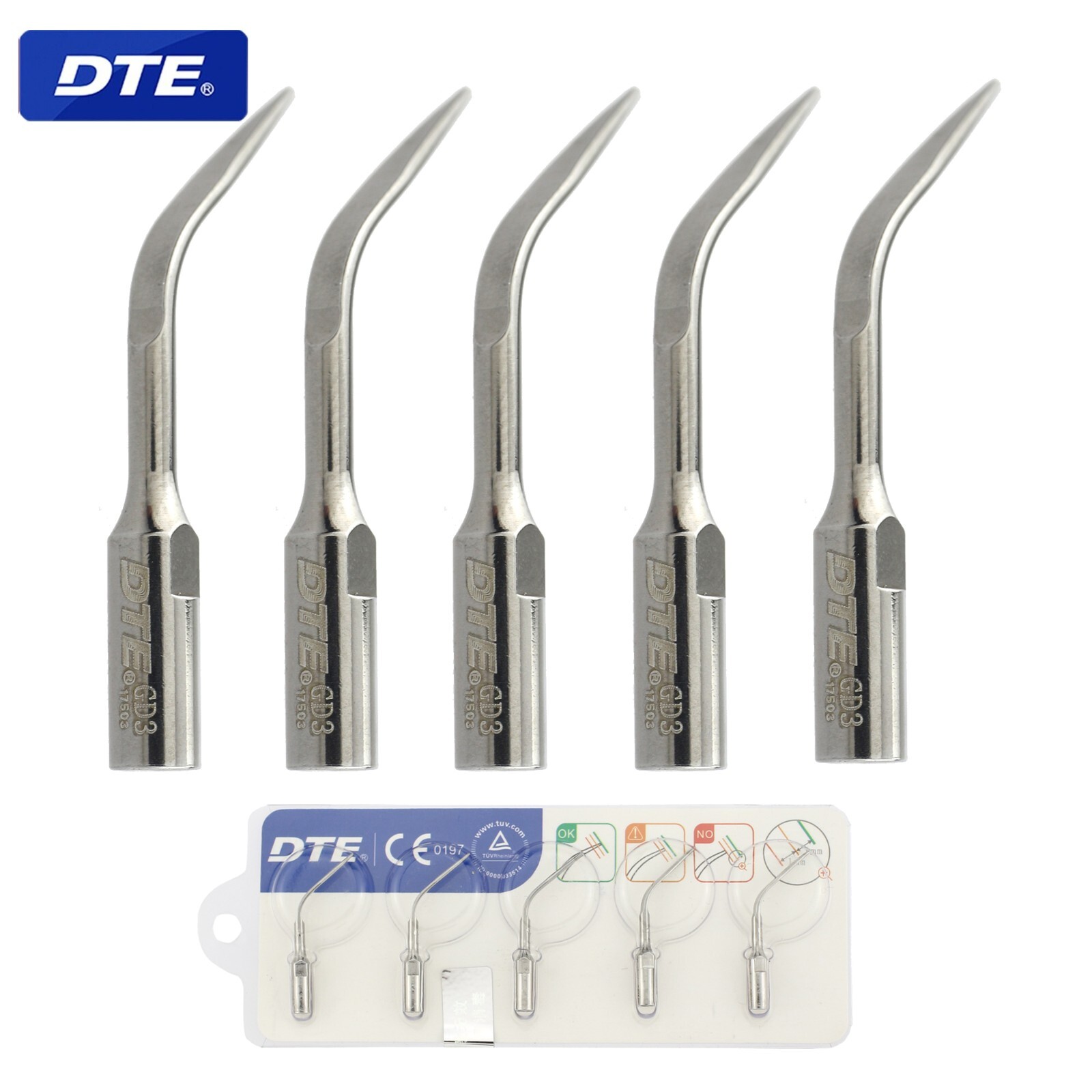 Woodpecker Dental Ultrasonic Scaler DTE V3 LED Handpiece HD-7L Piezo Tip GD1 PD1