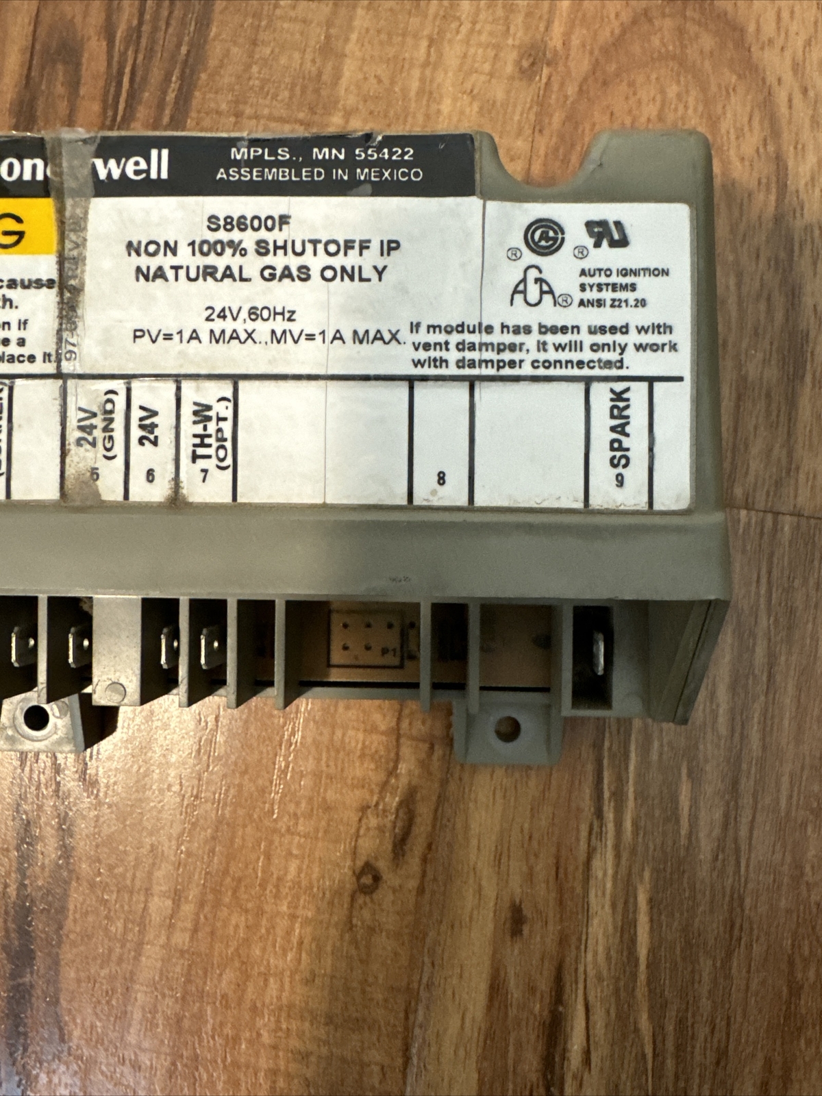 Honeywell S8600F 1042 Ignition Control Module Pool/Spa Furnace Nat Gas ONLY 24V