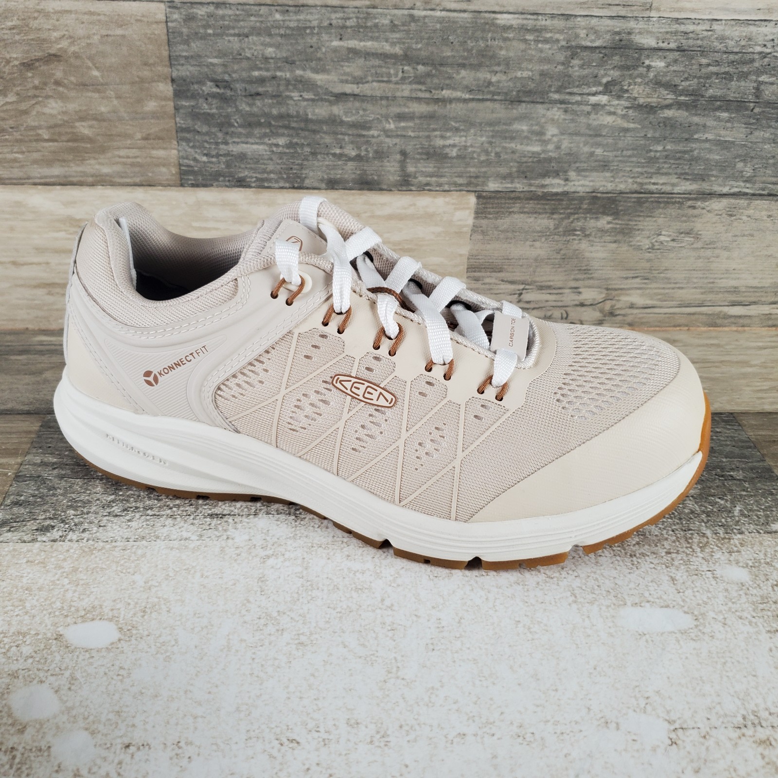 Keen Vista Energy Womens Work Shoe Sz 7.5 W Birch Brown Sugar Safety Toe Sneaker