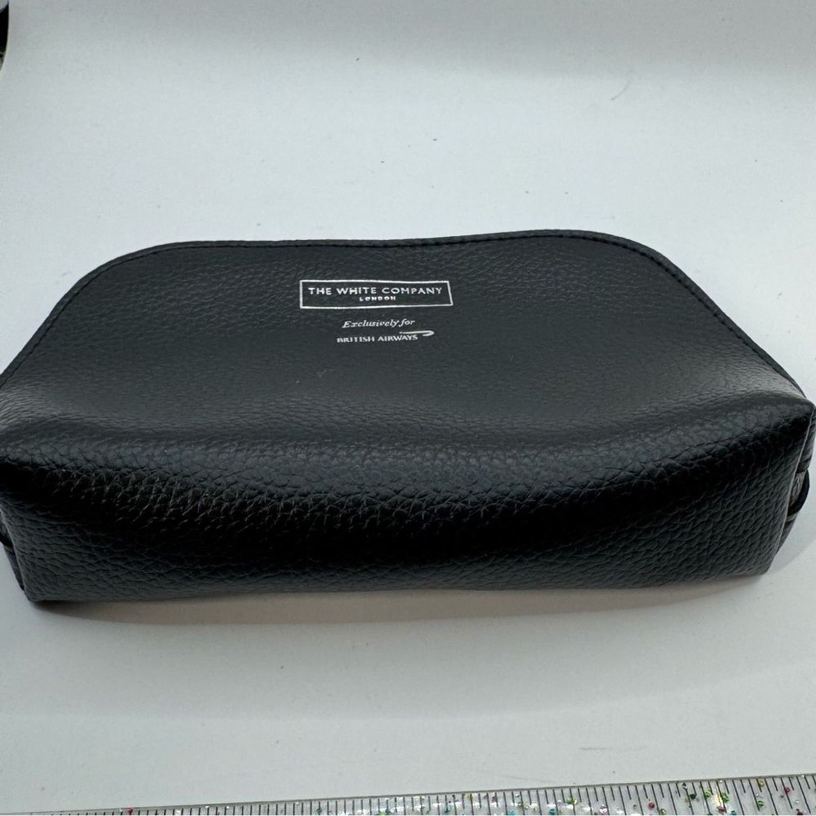 The White Company British airways black travel makeup cosmetic bag pouch