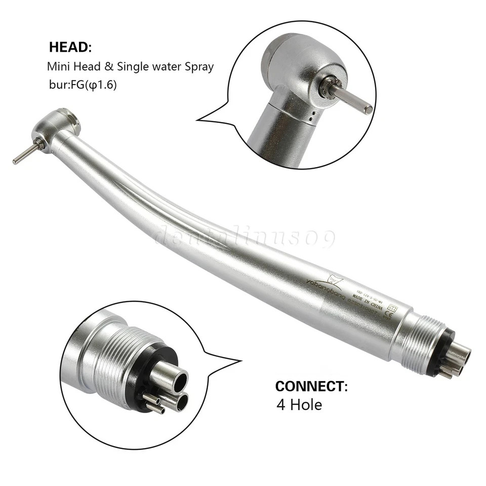 Mini Small Head Dental High Speed Handpiece Push Pediatric Kid 4 Hole Yabangbang