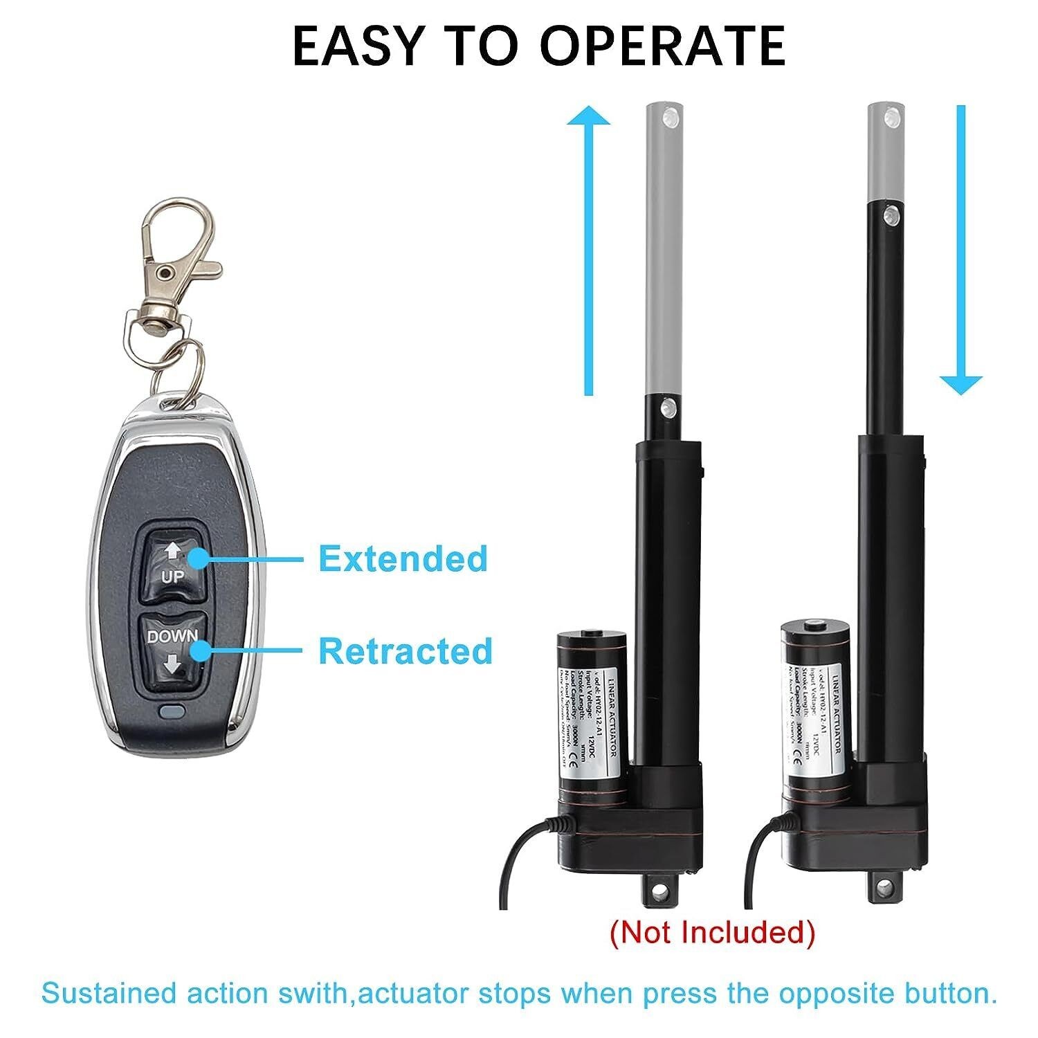 DC 12V Linear Actuator Heavy Duty 2″~40″ Long Stroke 6inch 8in 3000N Waterproof