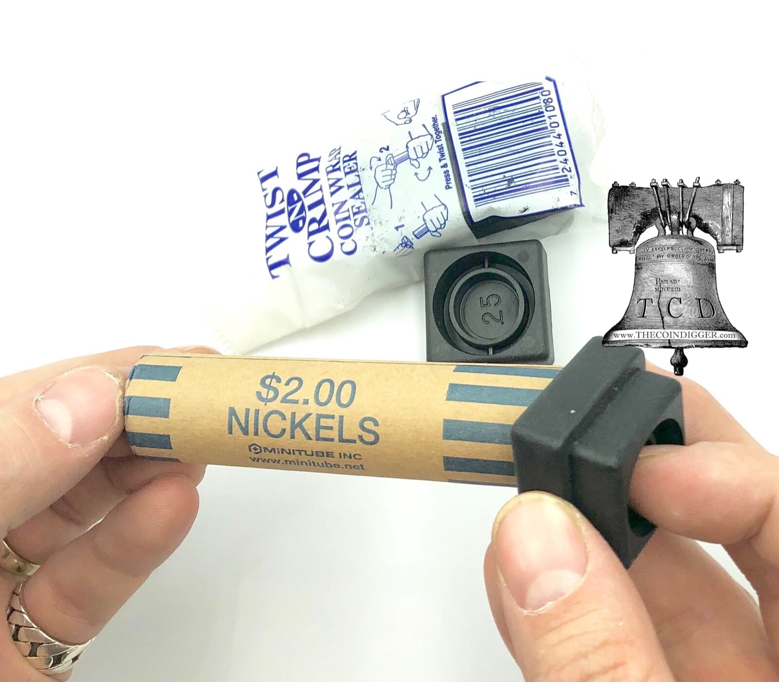 TWIST N CRIMP Penny Nickel Dime Quarter Wrapper Crimper Sealer 1-25c Wrappers