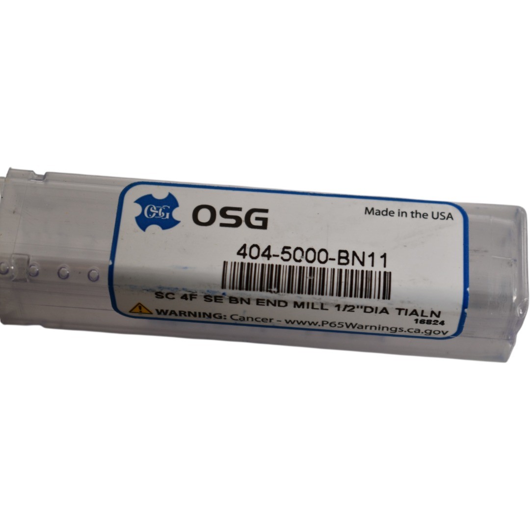NEW OSG 404-5000-BN11 1/2” Ball Nose End Mill 4 Flute Carbide TiAlN