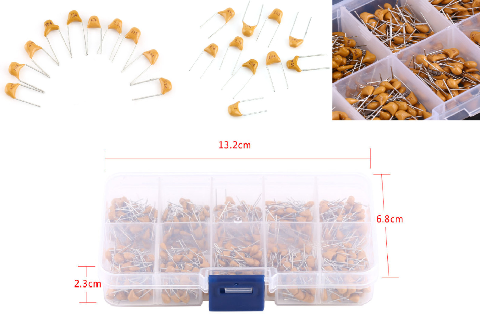 0.1uF~10uF 50V Ceramic Capacitor Assorted Kit 500Pcs 10 Value