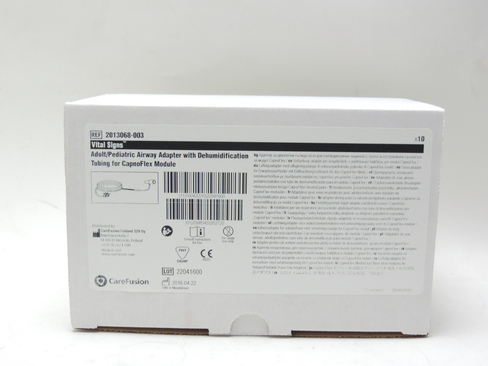 GE Vital Signs Adult Pediatric Airway Adapter w/ Tubing CapnoFlex LF- Box of 10