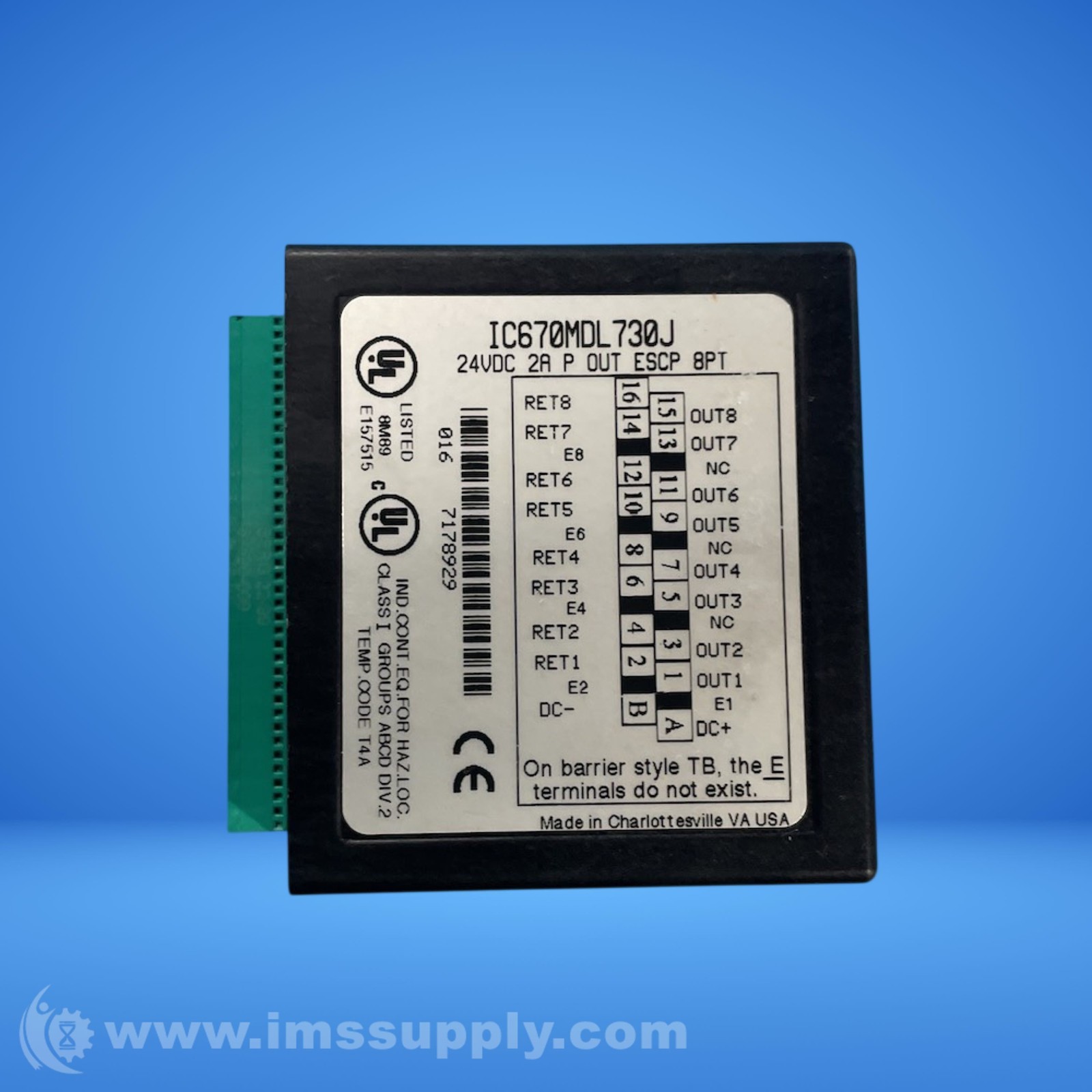 GE Fanuc IC670MDL730J Positive Output Escp Module FNOB