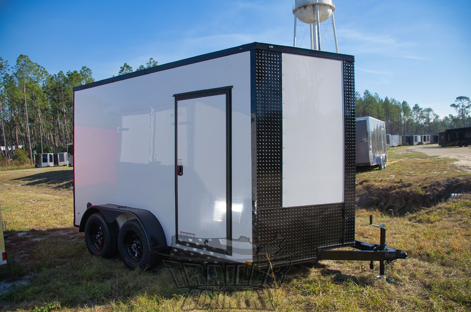 NEW 2026 7×12 7 x 12 V-Nosed Enclosed Cargo Motorcycle Trailer Ramp