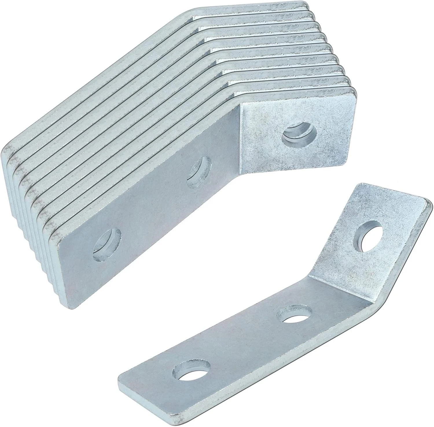 10 Pack 45 Degree Angle Bracket Fitting for 1-5/8″ Strut Channel, 3 Hole Corn…
