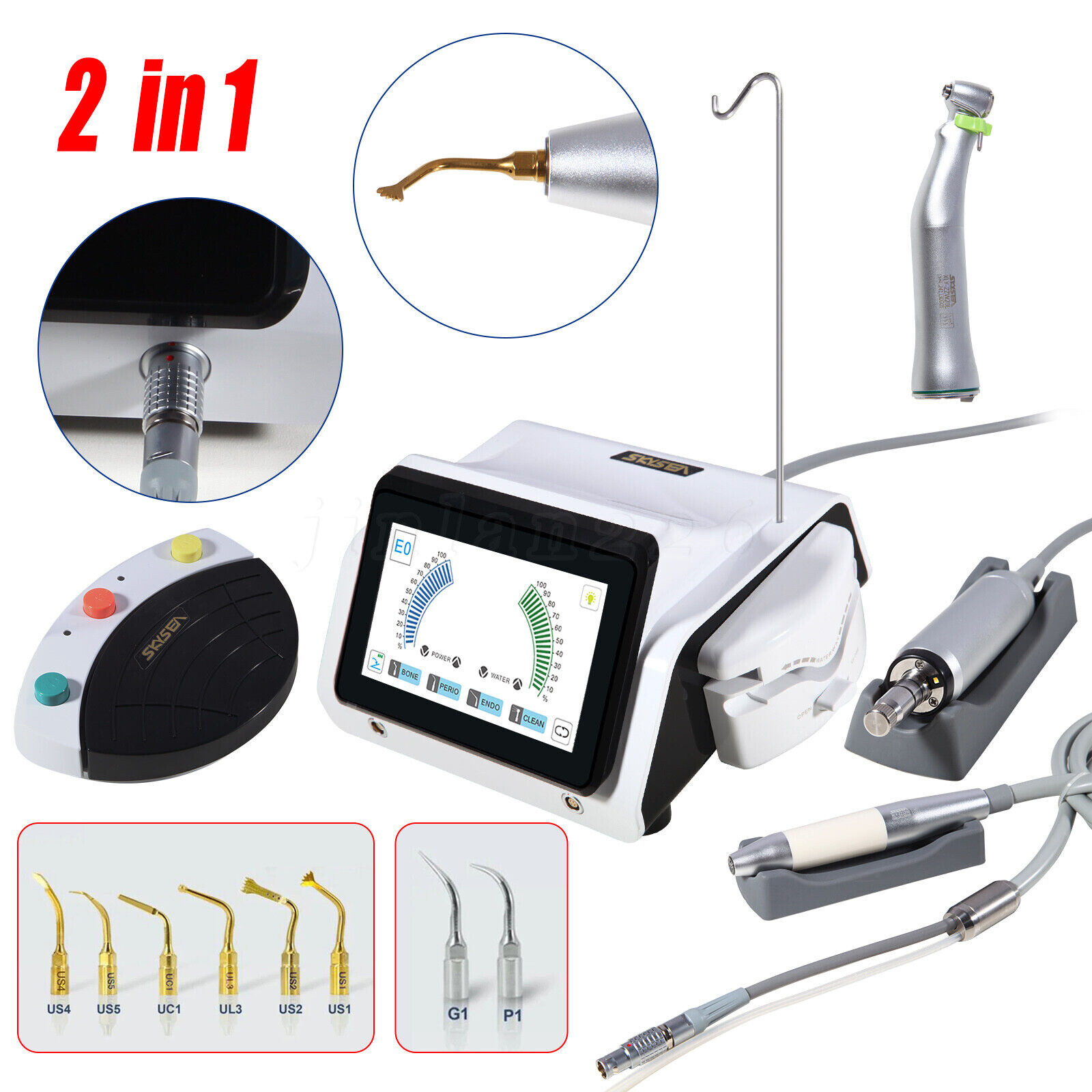 2IN1 Dental Piezo Surgery & Implant Motor Device SURGIC TOUCH BoneCutter Machine