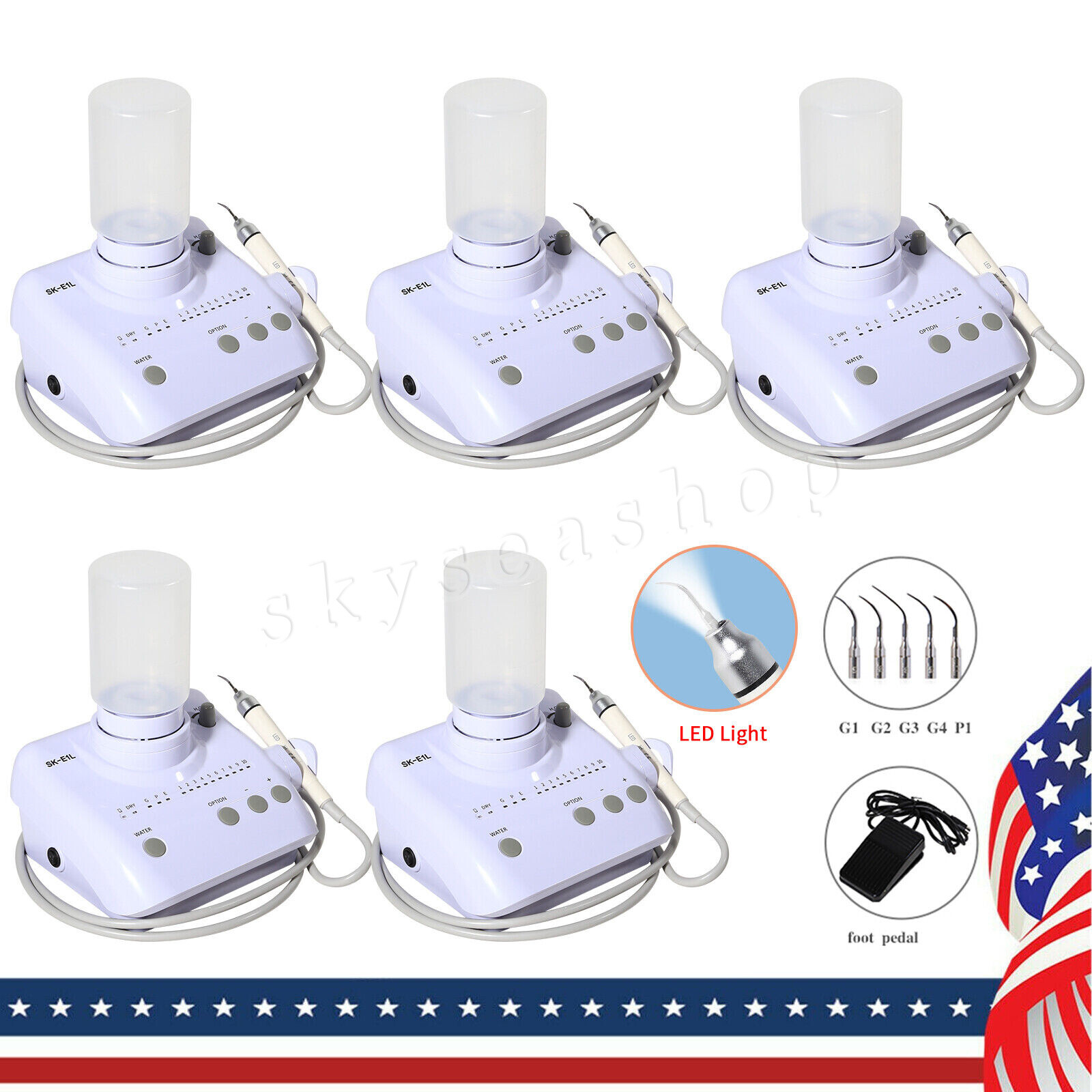 1-5pcs Dental Ultrasonic Piezo Scaler with LED light Handpiece for EMS Cavitron