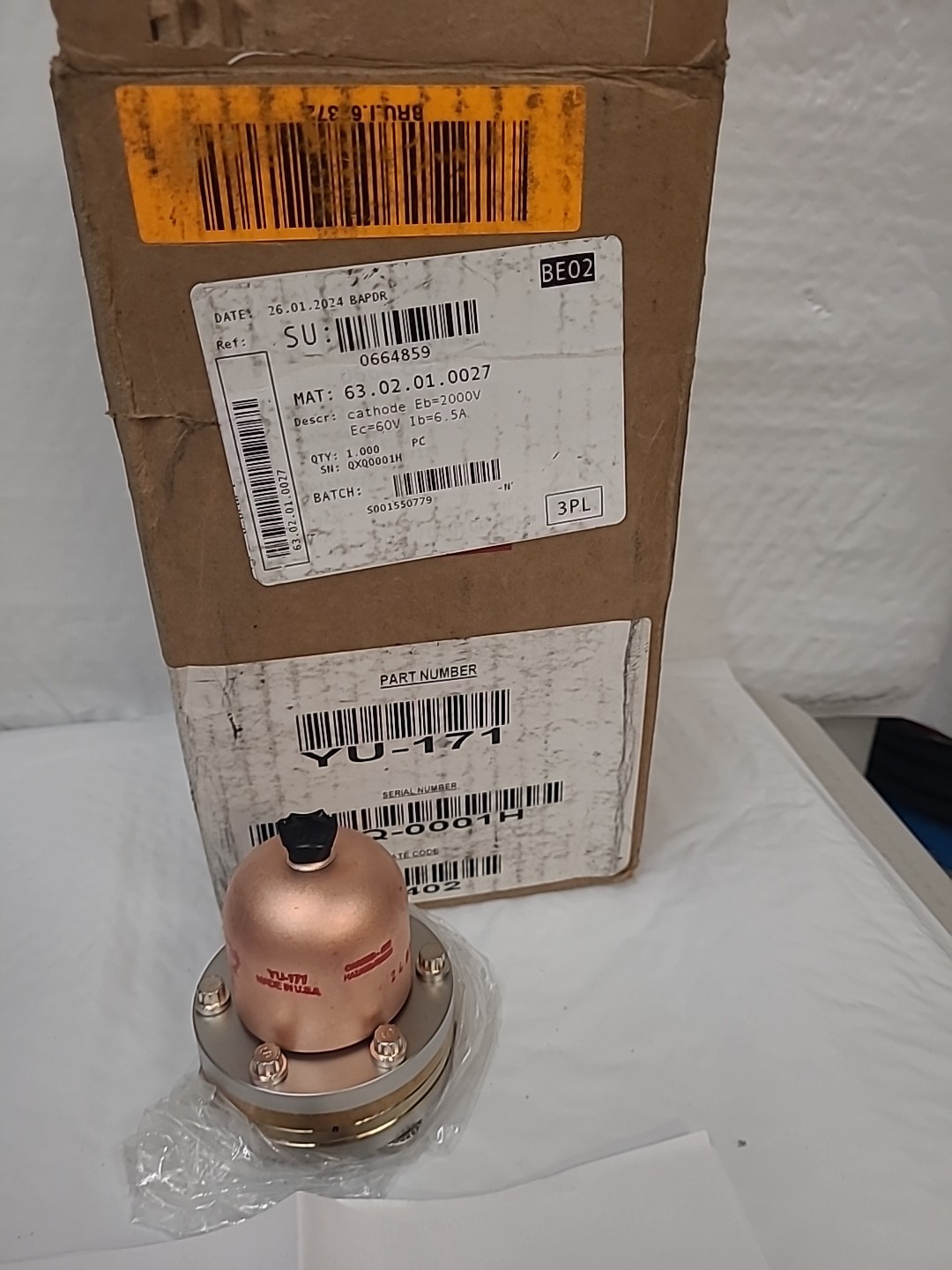 CPI Cathode Eb=2000V, Ec=60V, Ib=6.5A, Part Number YU-171