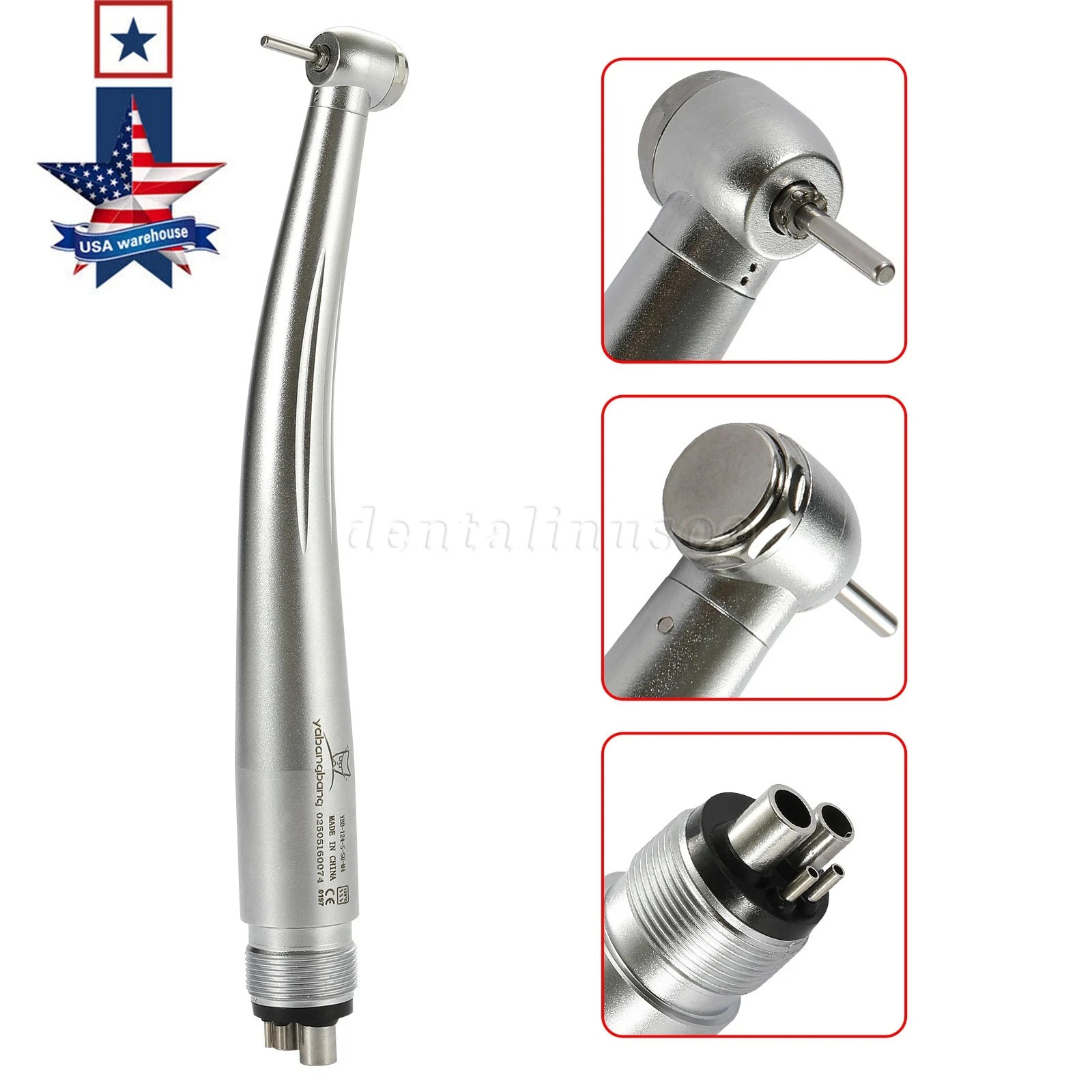 Mini Small Head Dental High Speed Handpiece Push Pediatric Kid 4 Hole Yabangbang