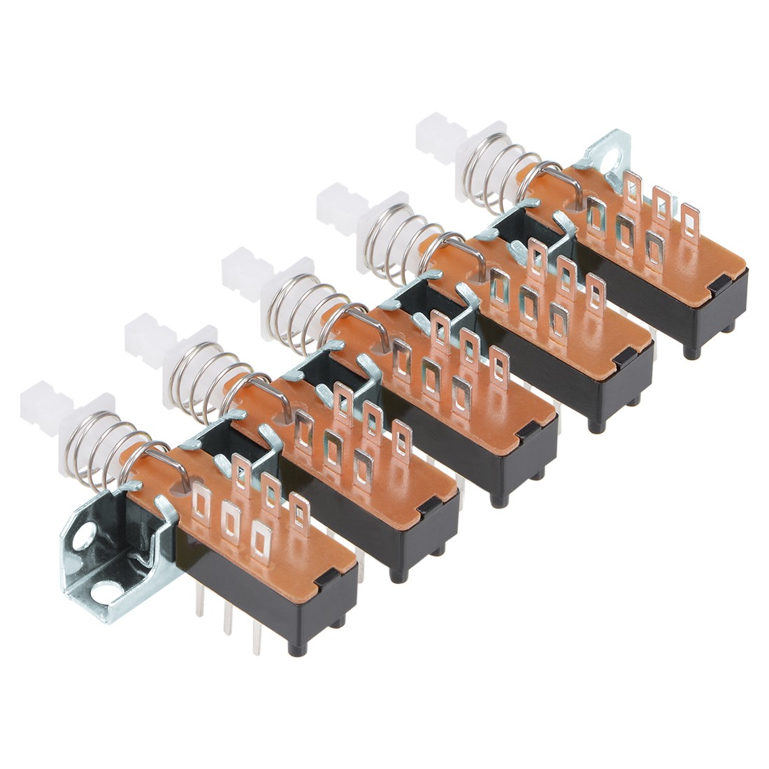 Interlock Push Button Switch Piano Type DPDT 6 Pins 5 Row