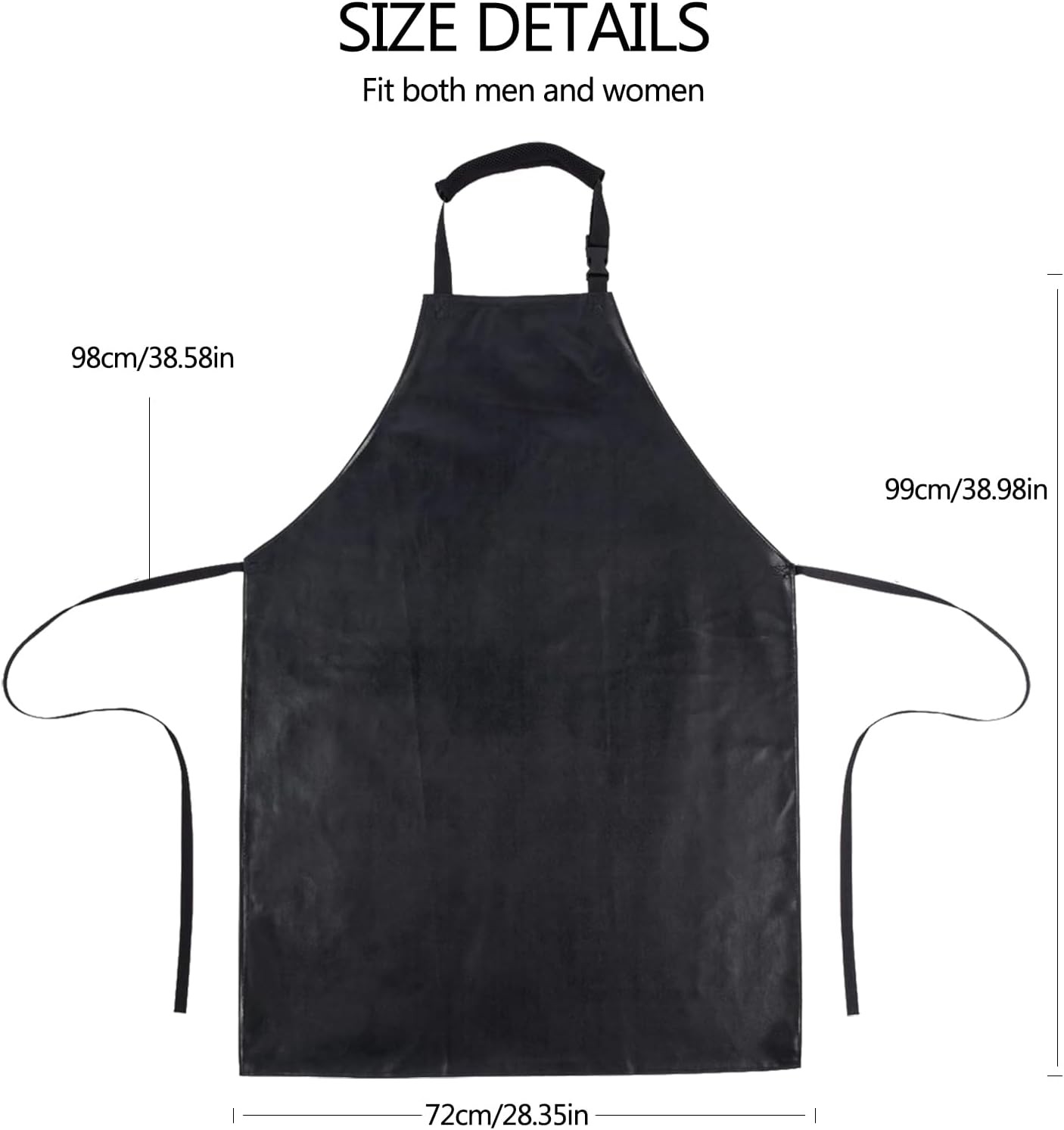 Homsolver Heavy Duty Vinyl Waterproof Apron for Unisex Adult, Ultra Black