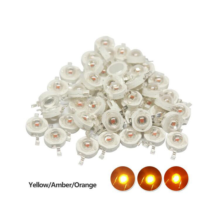 1W 3W High Power LED Chip Yellow 590-595nm Amber 595-600nm Orange 600-605nm Bulb
