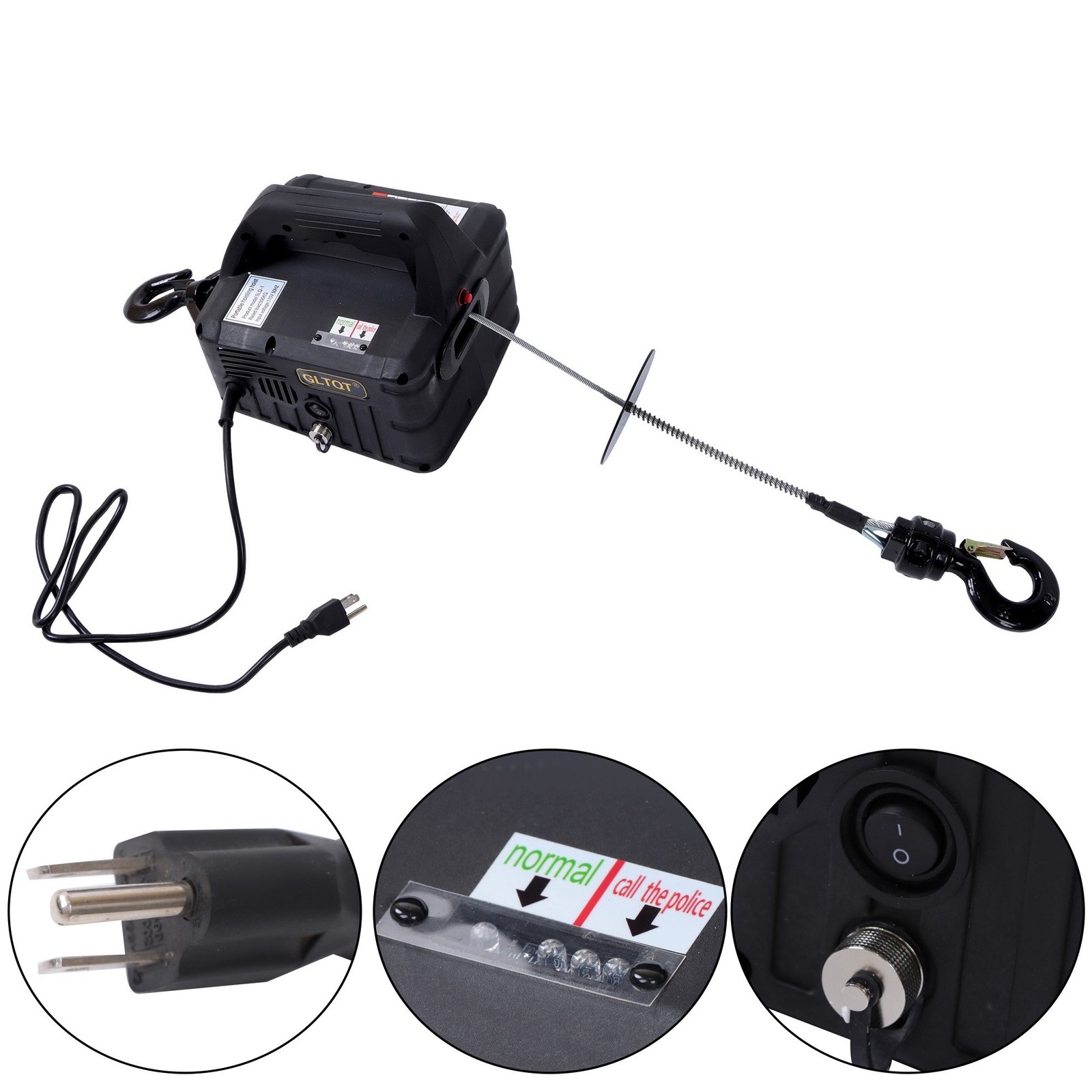 2-in-1 Electric Hoist Winch, 1100 lbs Lift Capacity, 1500W Portable Power Winch
