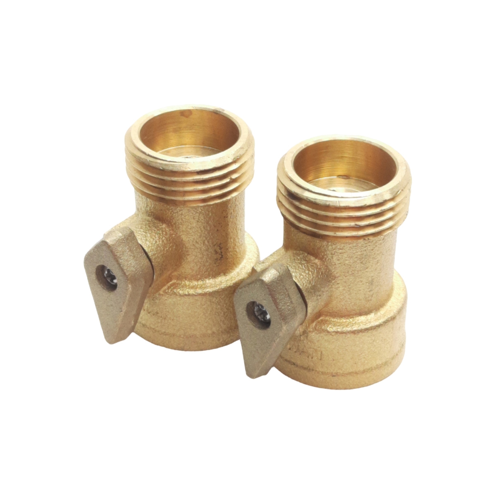 Lot of 2 Dixon 500GHV Brass Ball Valve, 3/4in Male GHT, 3/4in Female GHT, 100PSI