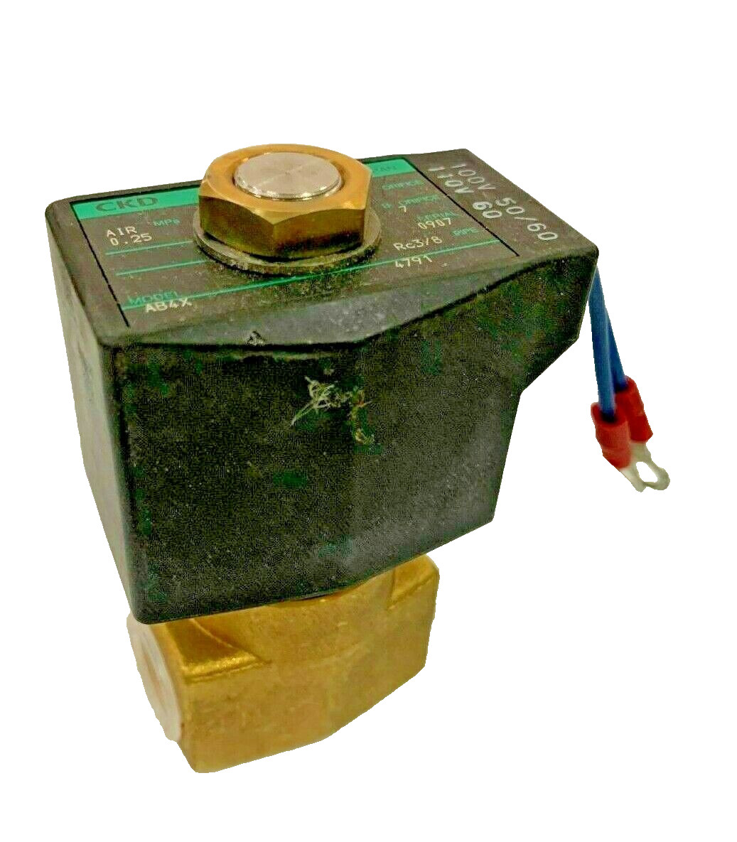 CKD AB4X-4791 2-Way NC 3/8″ Solenoid Valve 3/8″ 110/60 AC 0.25 MPa AIR Orf 7 mm