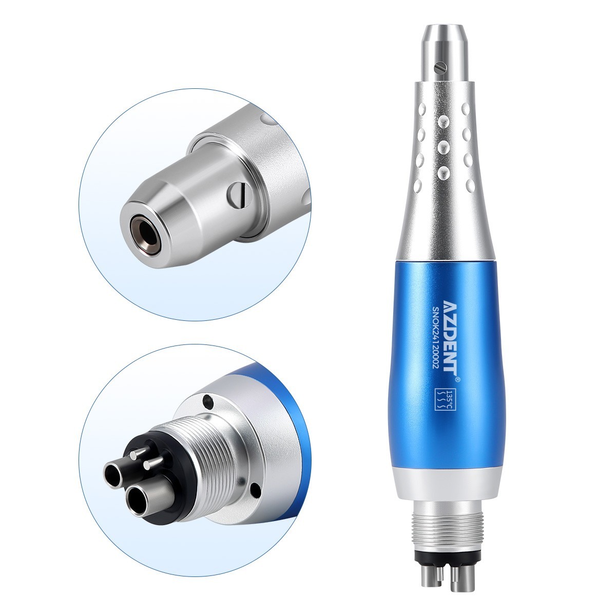 AZDENT 1-5X Dental Hygiene Prophy Handpiece Air Motor 4 Holes & 4:1 Nose Cone