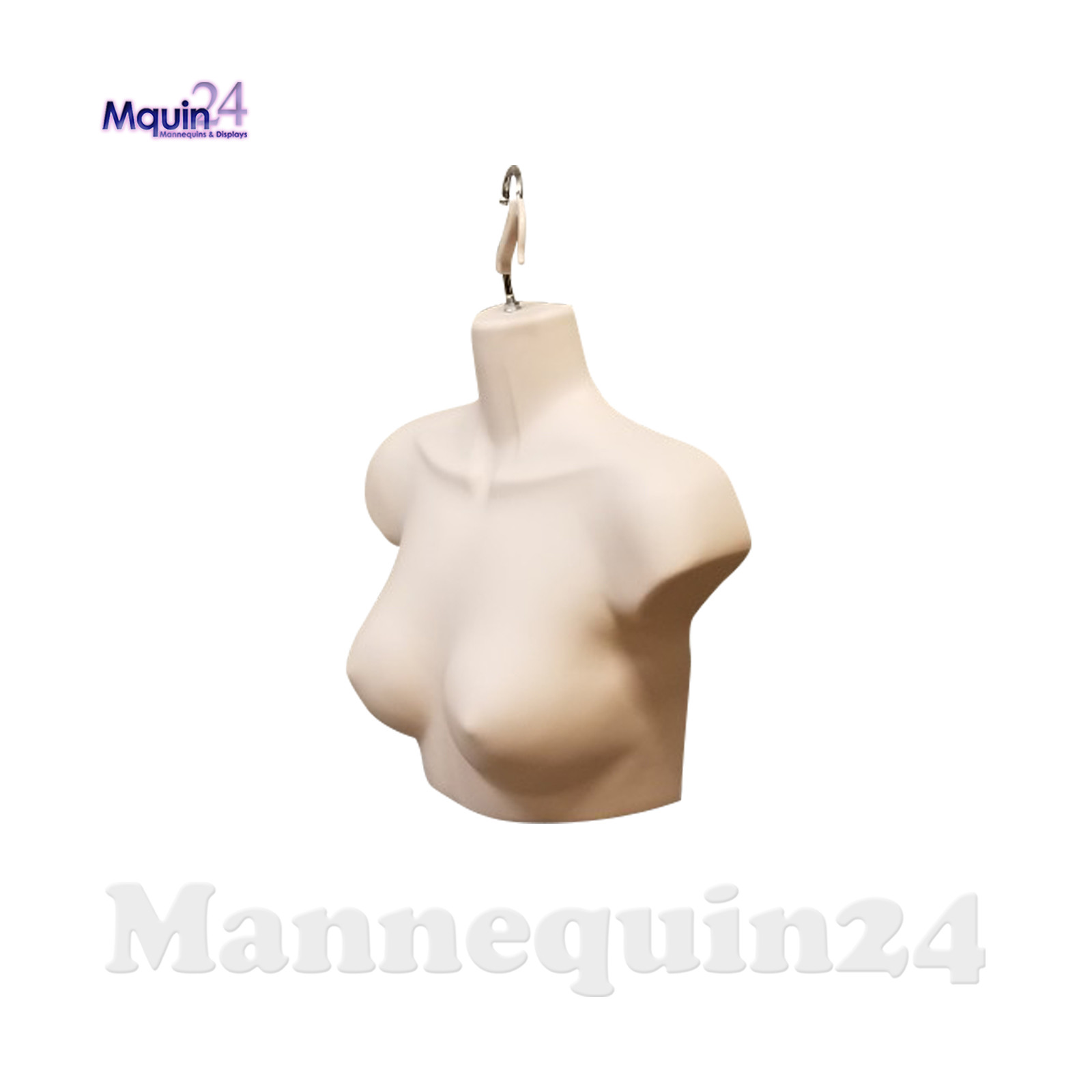 FEMALE CHEST TORSO DRESS FORM with HANGER – FLESH MANNEQUIN