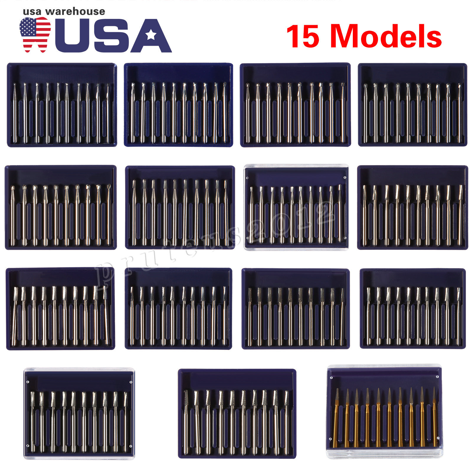 1-10 Packs Dental Carbide Burs For High Speed Handpiece FG 1 2 3 4 330 7901 7408