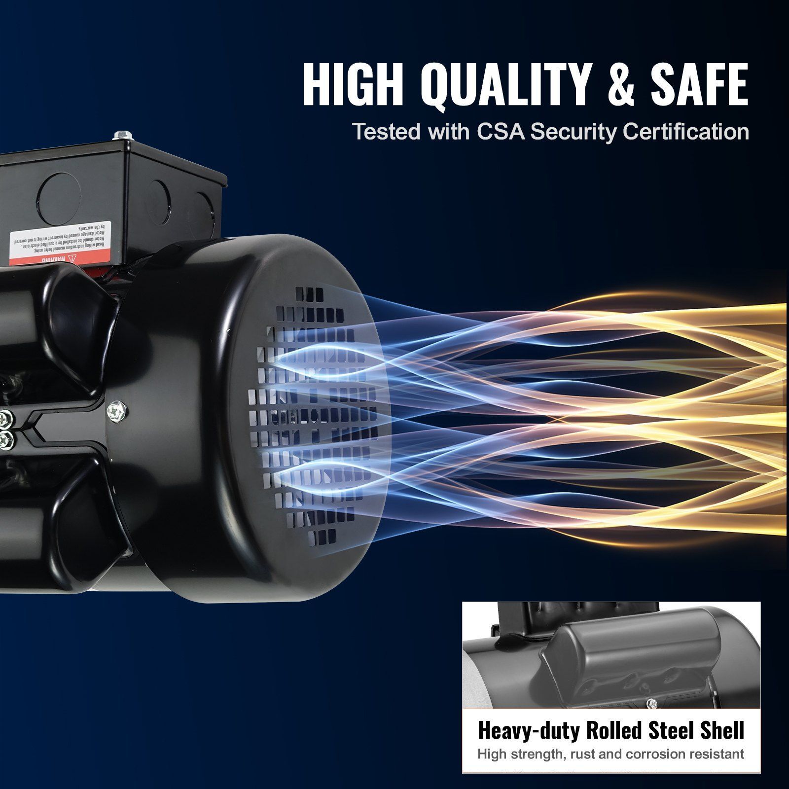 1.5HP Electric Motor 3450RPM AC 115V/230V 56C Frame 5/8″Keyed Shaft Resists Rust