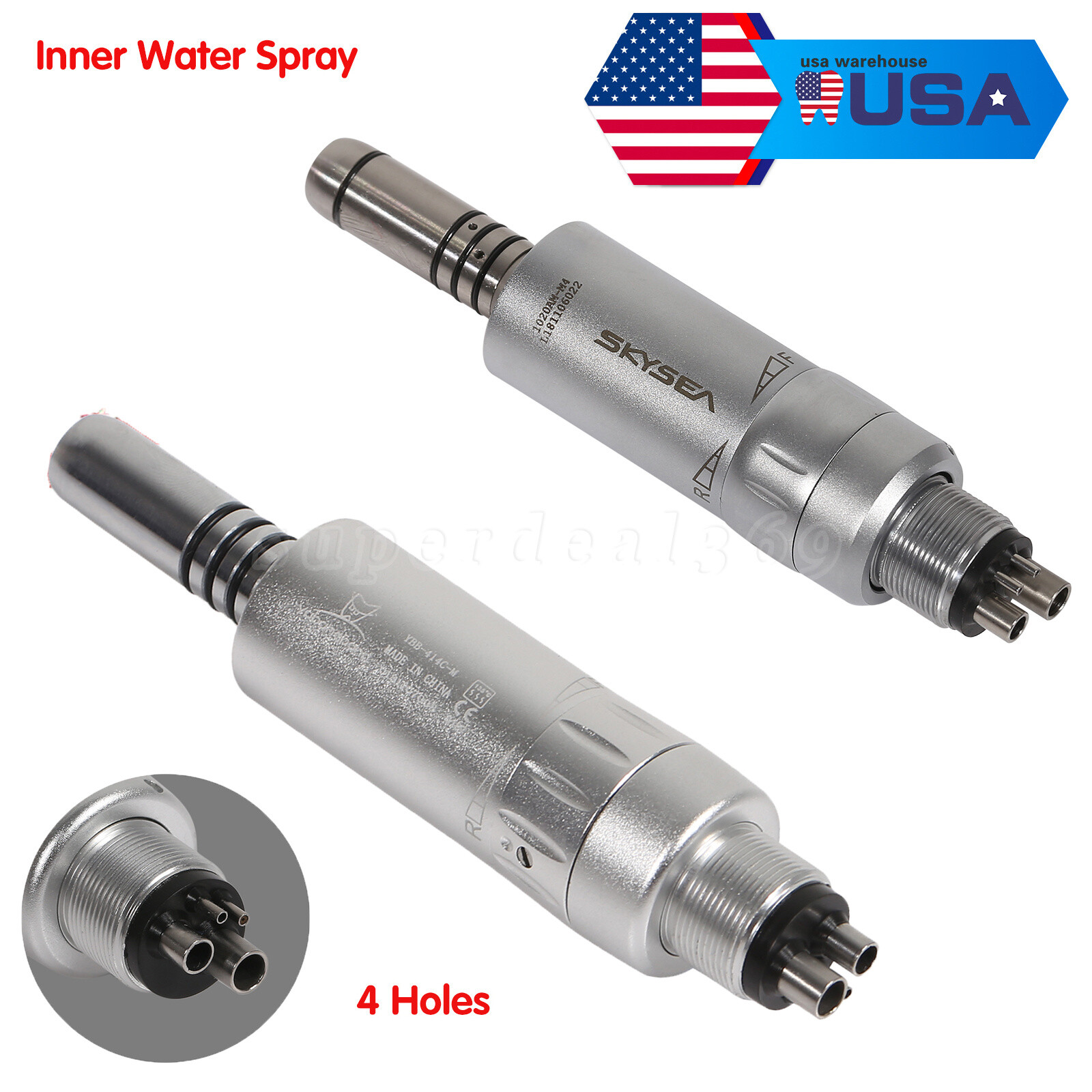 Dental Midwest 4holes Slow Low Speed Air Motor Handpiece E-type Inner Channel st