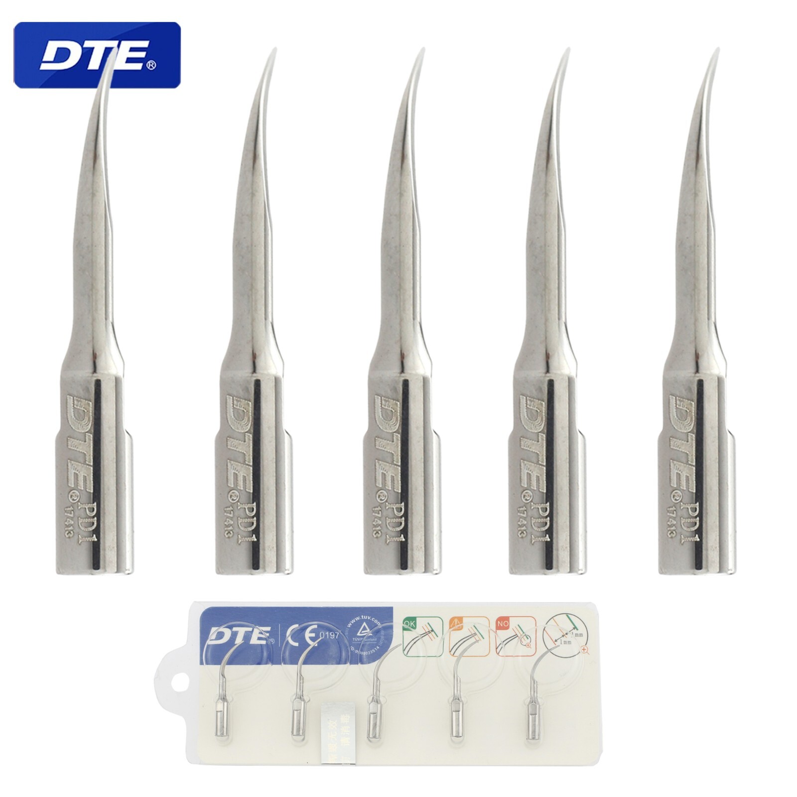 Woodpecker Dental Ultrasonic Scaler DTE V3 LED Handpiece HD-7L Piezo Tip GD1 PD1