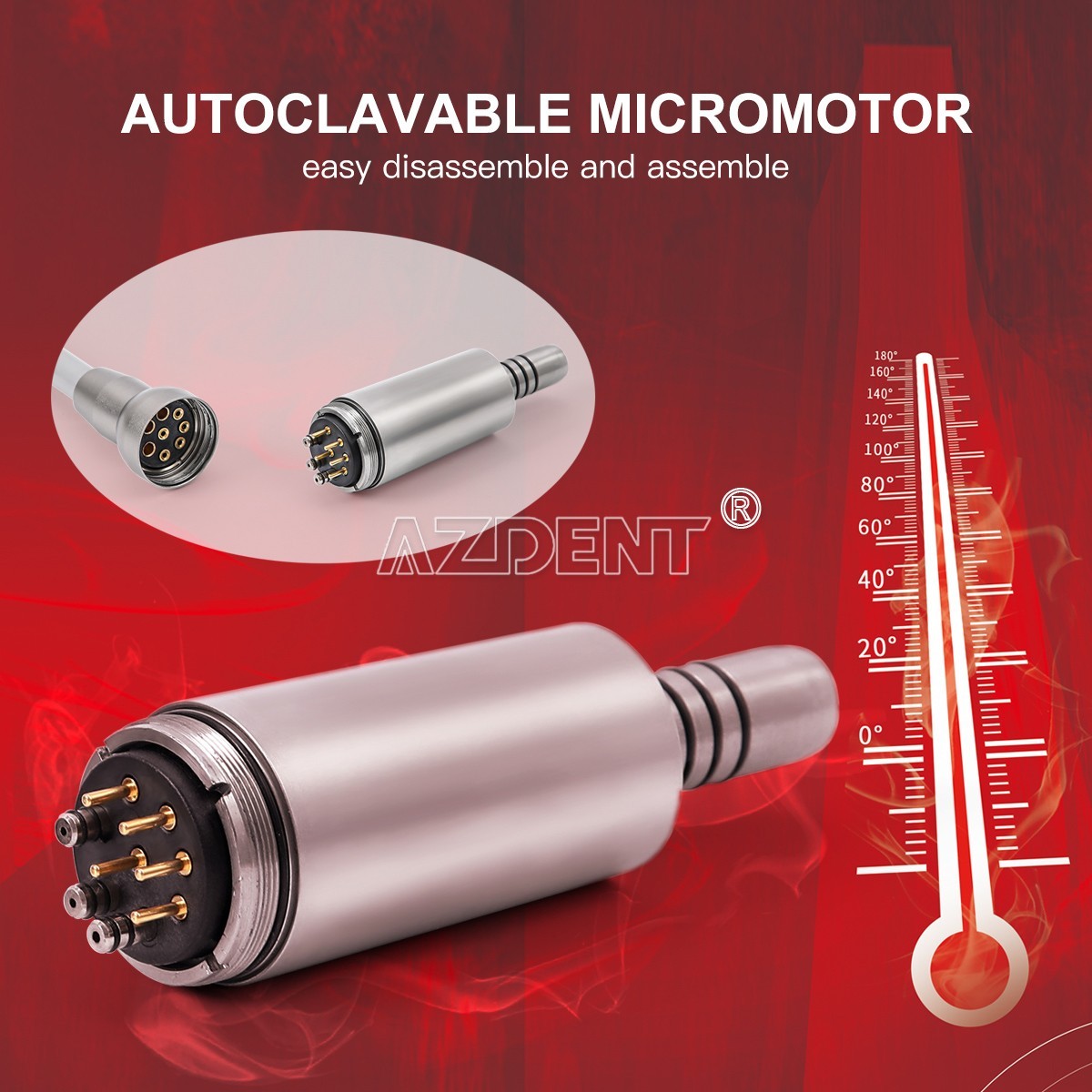AZDENT Dental Electric LED Brushless Micro Motor Fit For E-type Handpieces