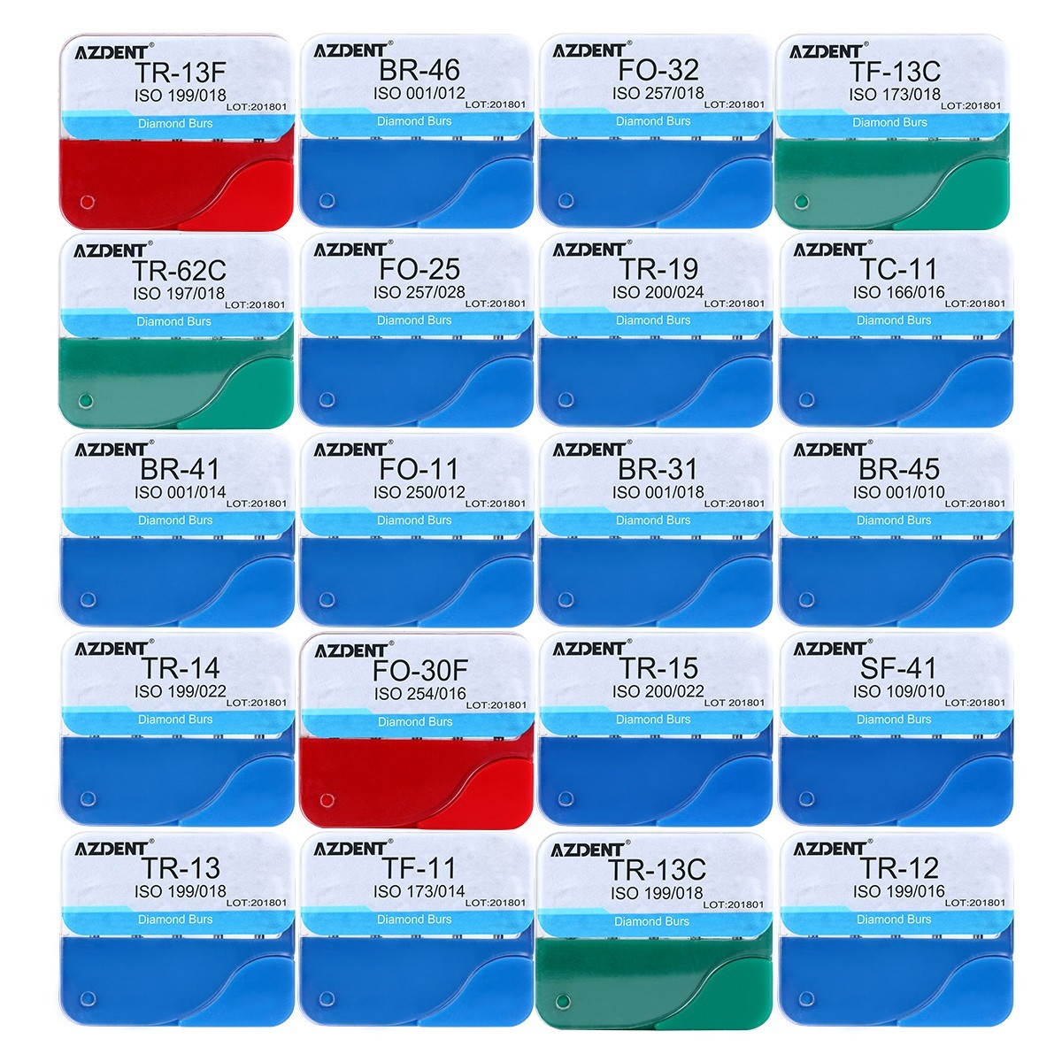 100pcs /20Boxes Dental Lab Diamond FG Burs for High Speed Handpiece AZDENT