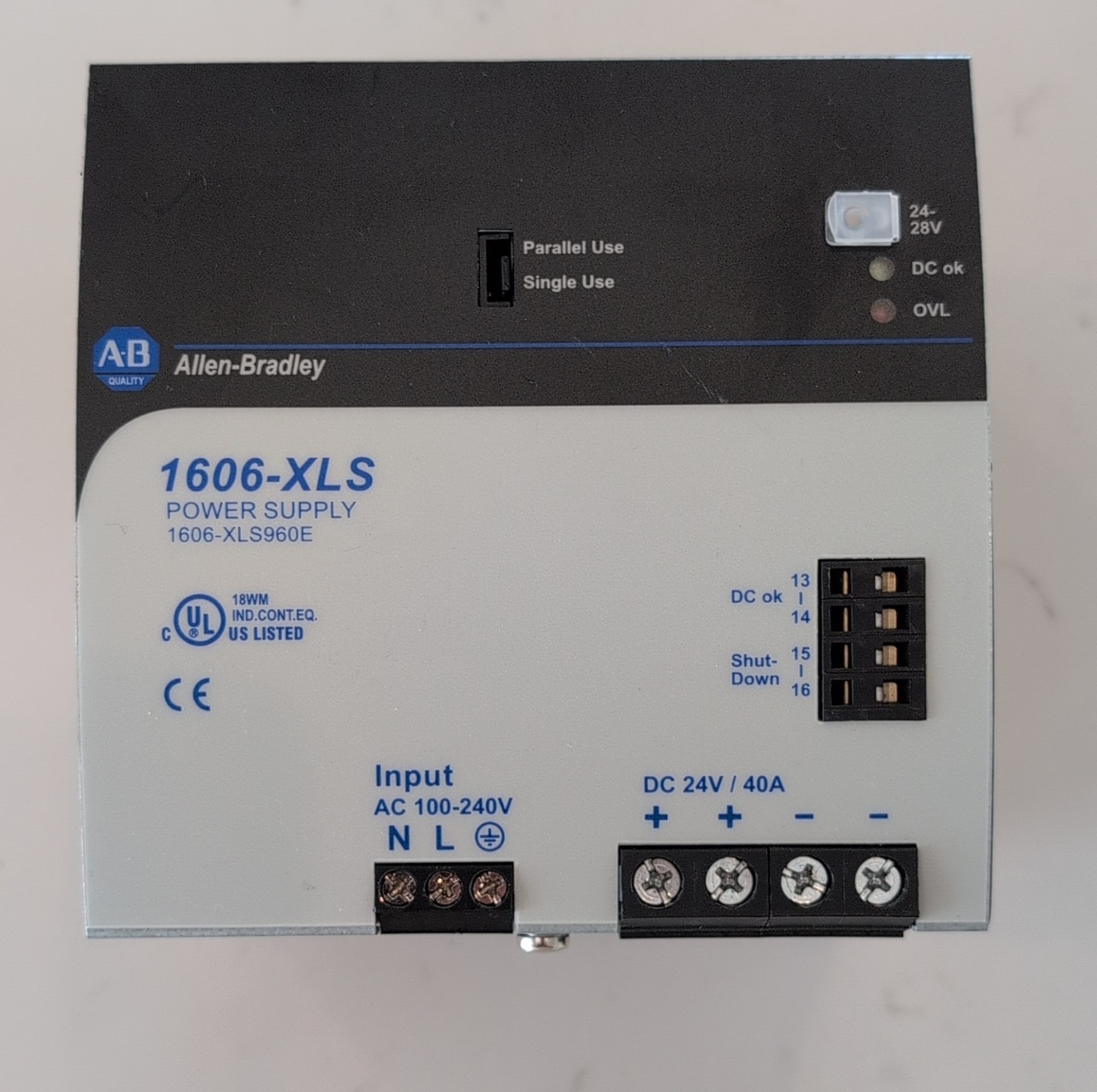 Allen-Bradley 1606-XLS960E Power Supply Module 24V 40A 960W DIN Rail