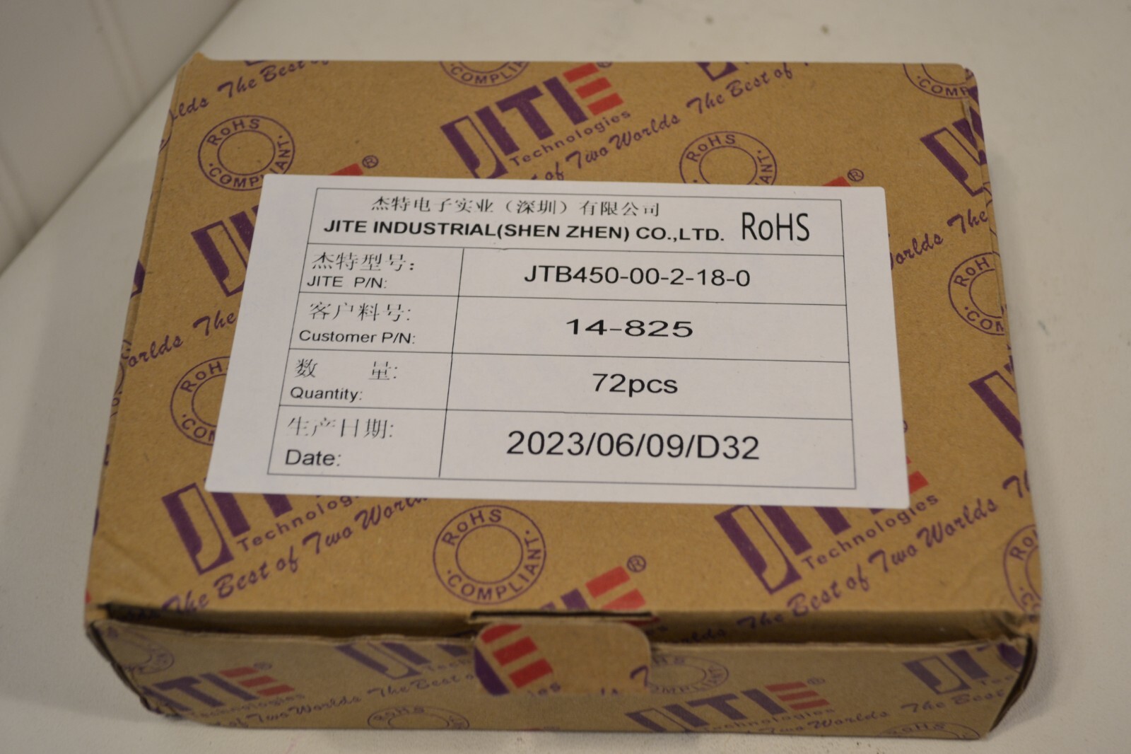 JITE Industrial Connectors JTB450-00-2-18-0, 72 pieces