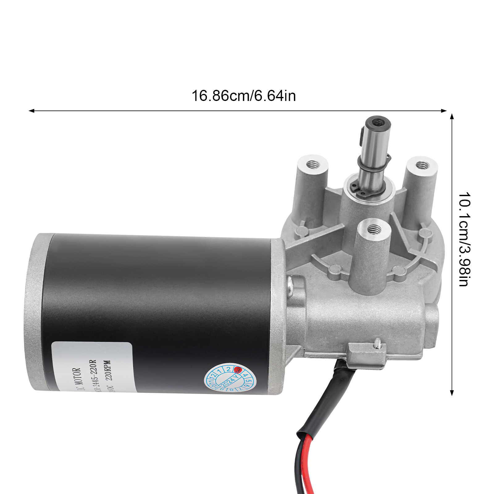 Electric Worm Gear Motor Right Angle Reversible 220 RPM Torque 45W DC 24V